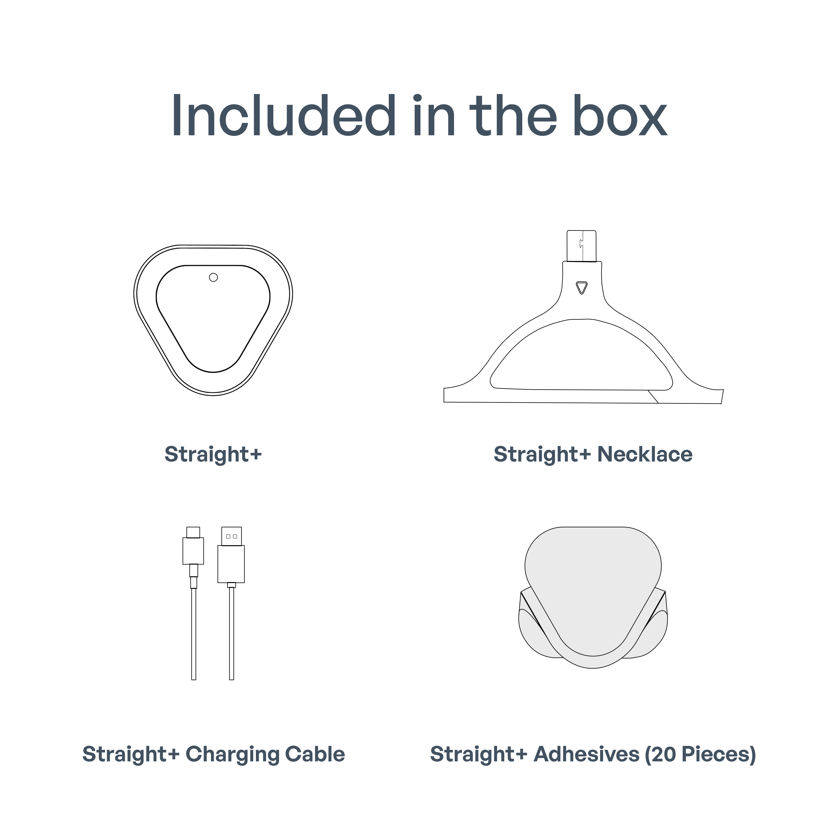 Straight Plus (Device + Necklace + 20 Adhesives)