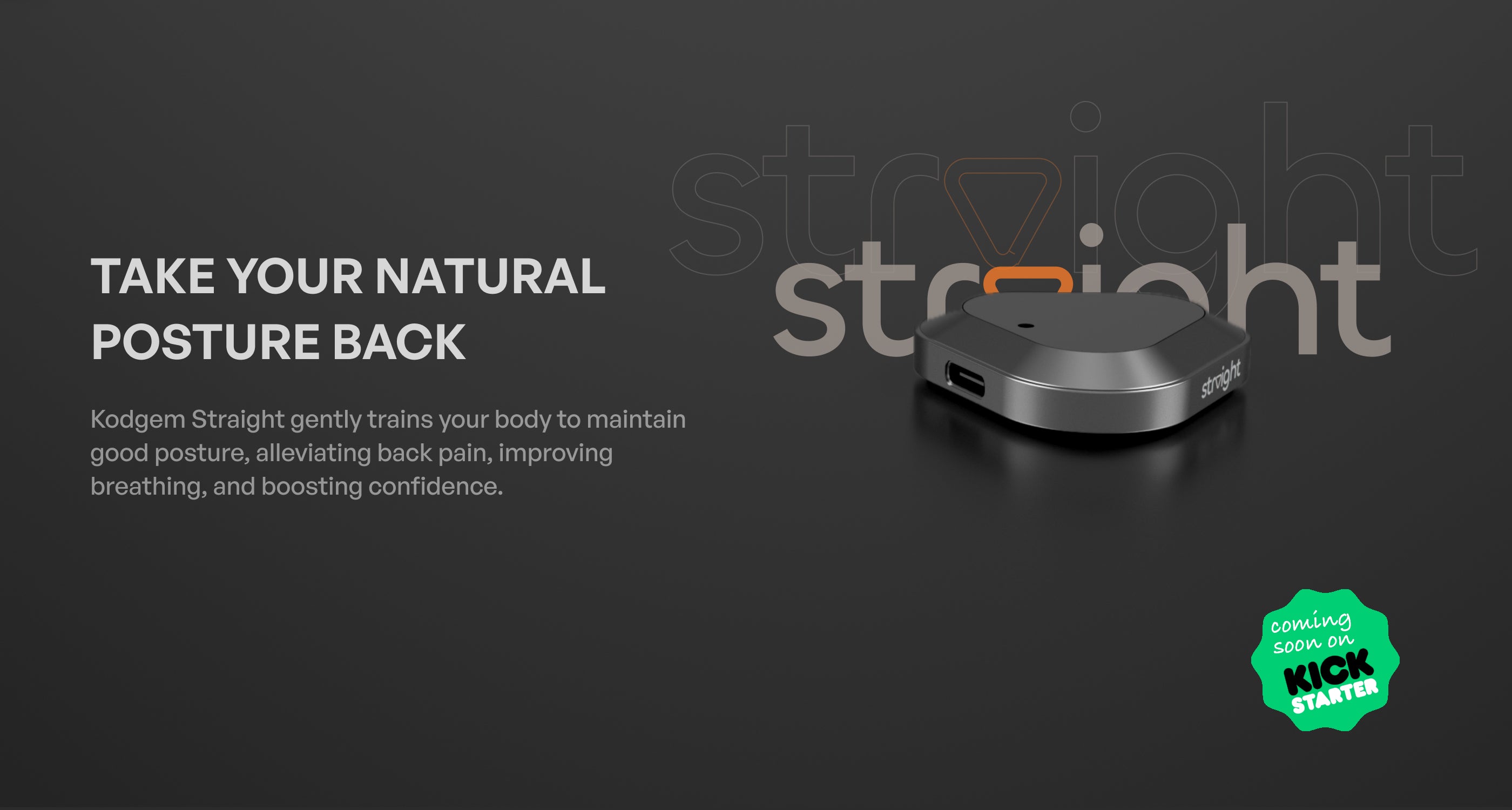 Kodgem Straight + Adhesives  Your Wireless Posture Corrector